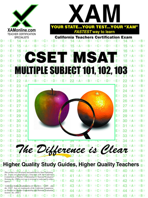 Cover image for CSET MSAT Multiple Subject 101, 102, 103